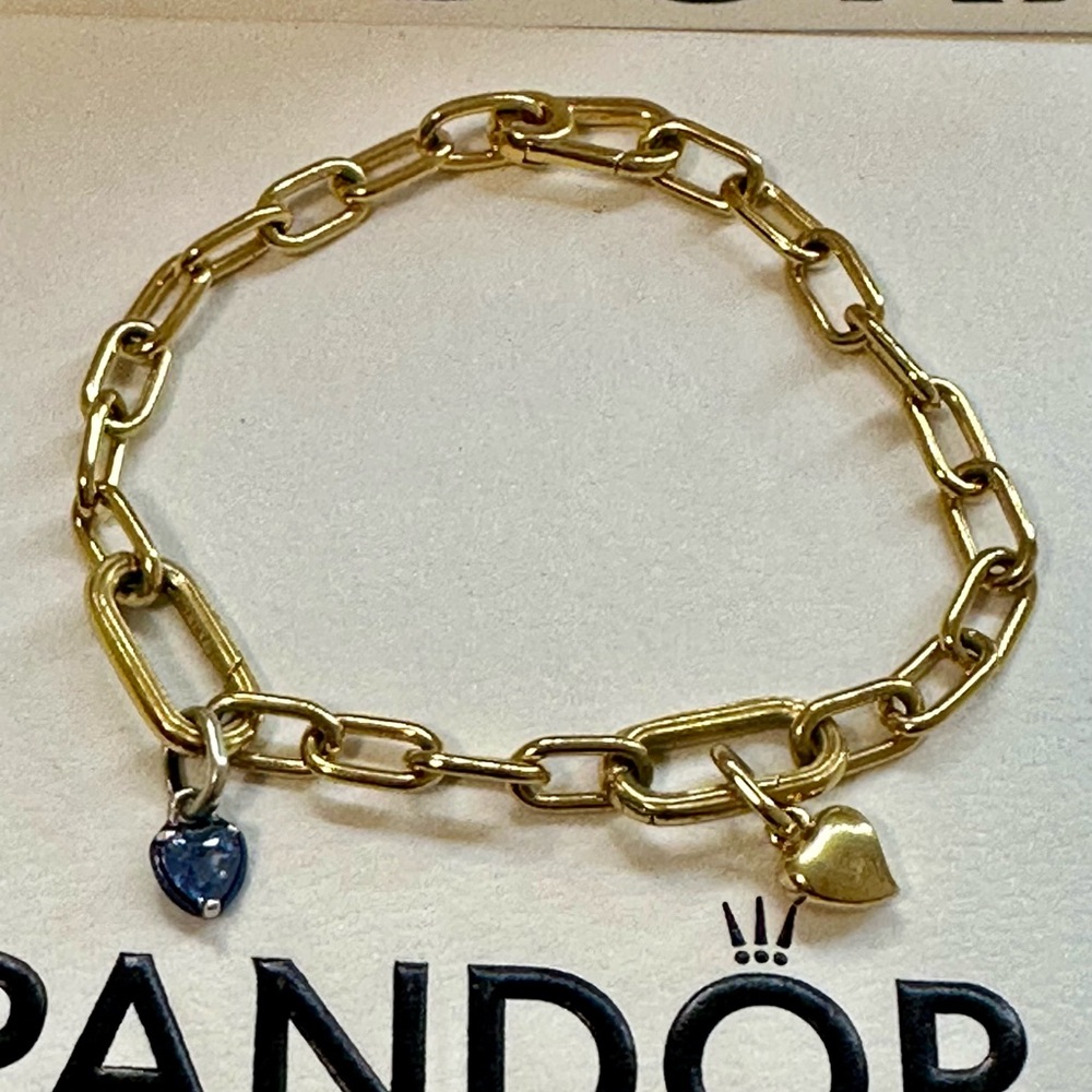 Pandora Small-Link Chain Bracelet with charms - Picture 2 of 12
